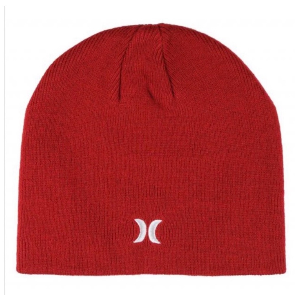Hurley Beanie Logo Icon Staples Beanie Winter Hat red Adult NWT one size